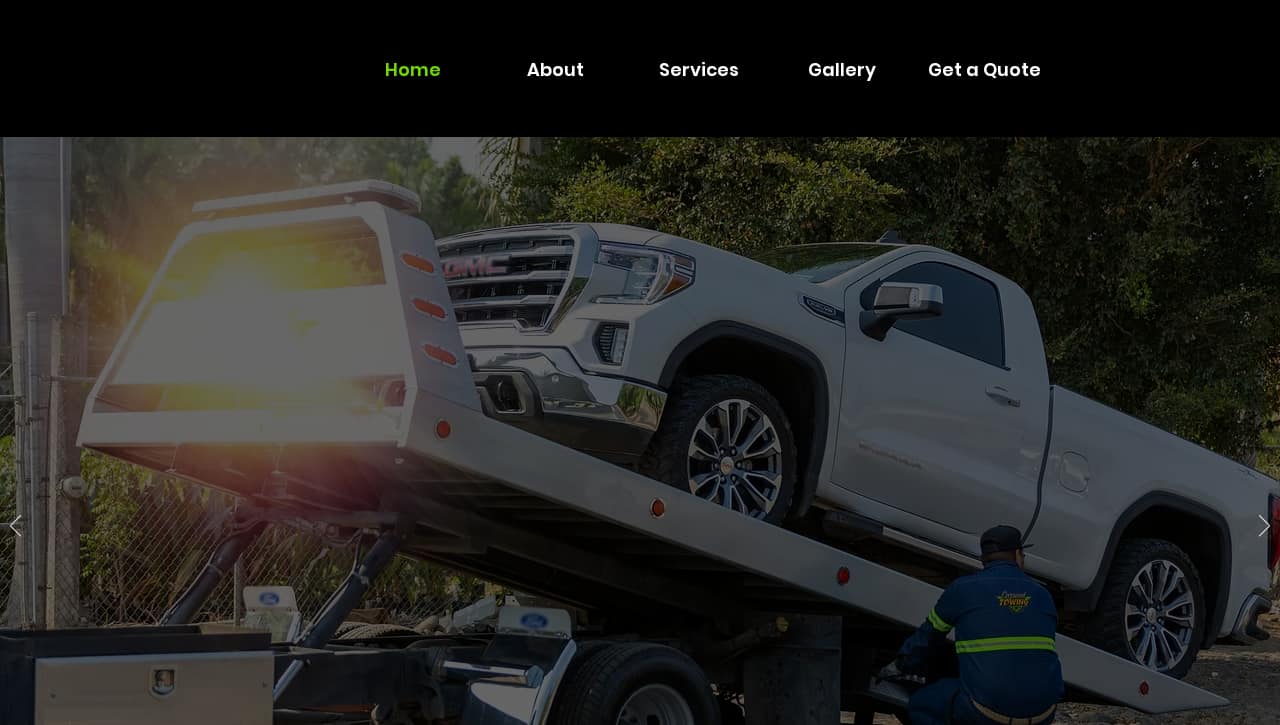 The old Carsaad Towing home page on Wix, from an Internet Archive capture in February 2025